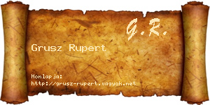 Grusz Rupert névjegykártya